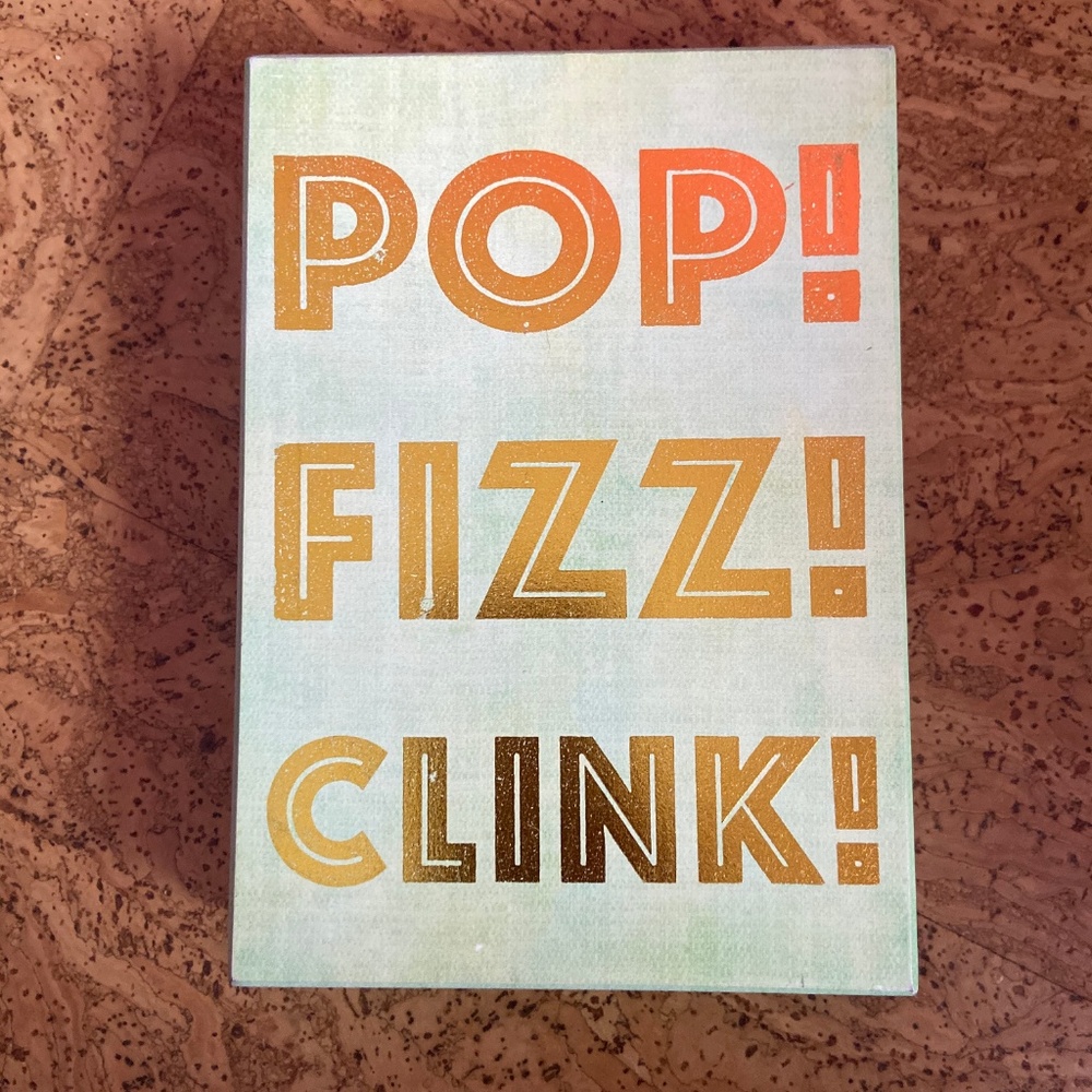 POP! FIZZ! CLINK! Decorative Block in Teal